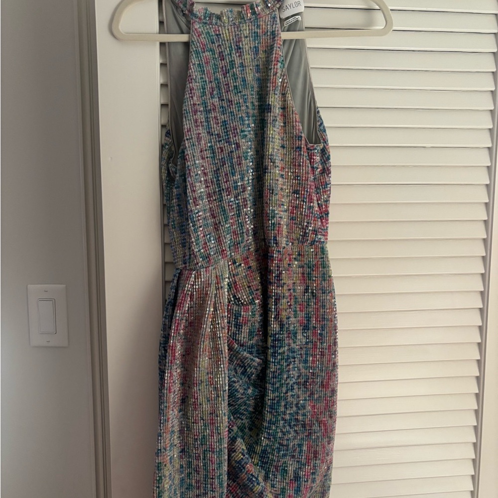 SAYLOR Multicolor Sequin Halter dress